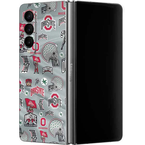 Ohio State University Pattern Galaxy Z Fold4 5G Skin